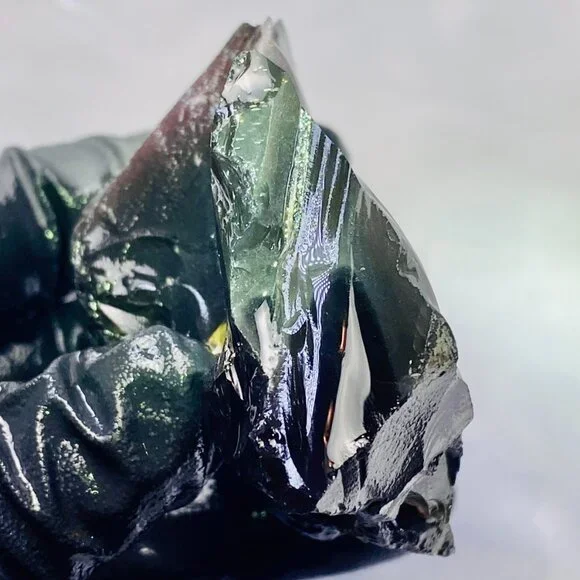 Rainbow Obsidian Rough Raw Lapidary Glass Butte Oregon Rare Purple Green 5 oz. - Picture 12 of 13